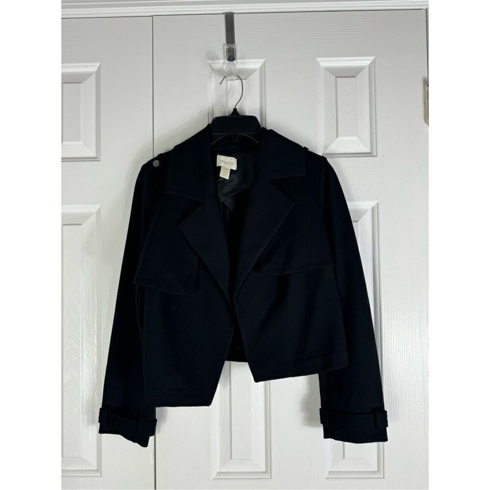 Chicos Womens Black Office Siren Jacket Size 0 US 4